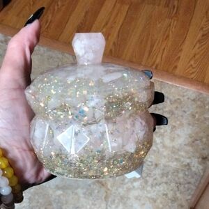 Glittery Rose Quartz Light Up Resin Jar